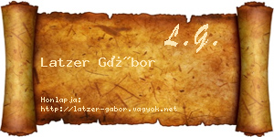 Latzer Gábor névjegykártya
